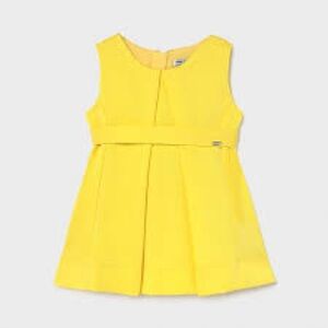 Mayoral Yellow Sleeveless Pleated Dress Casual